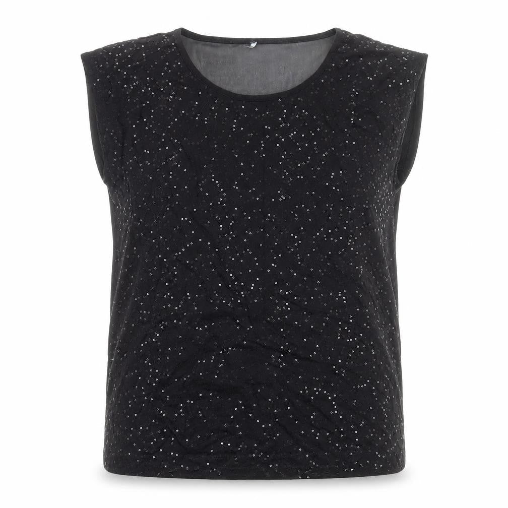 Papaya Womens Black Polyester Basic Blouse Size 12 Round Neck