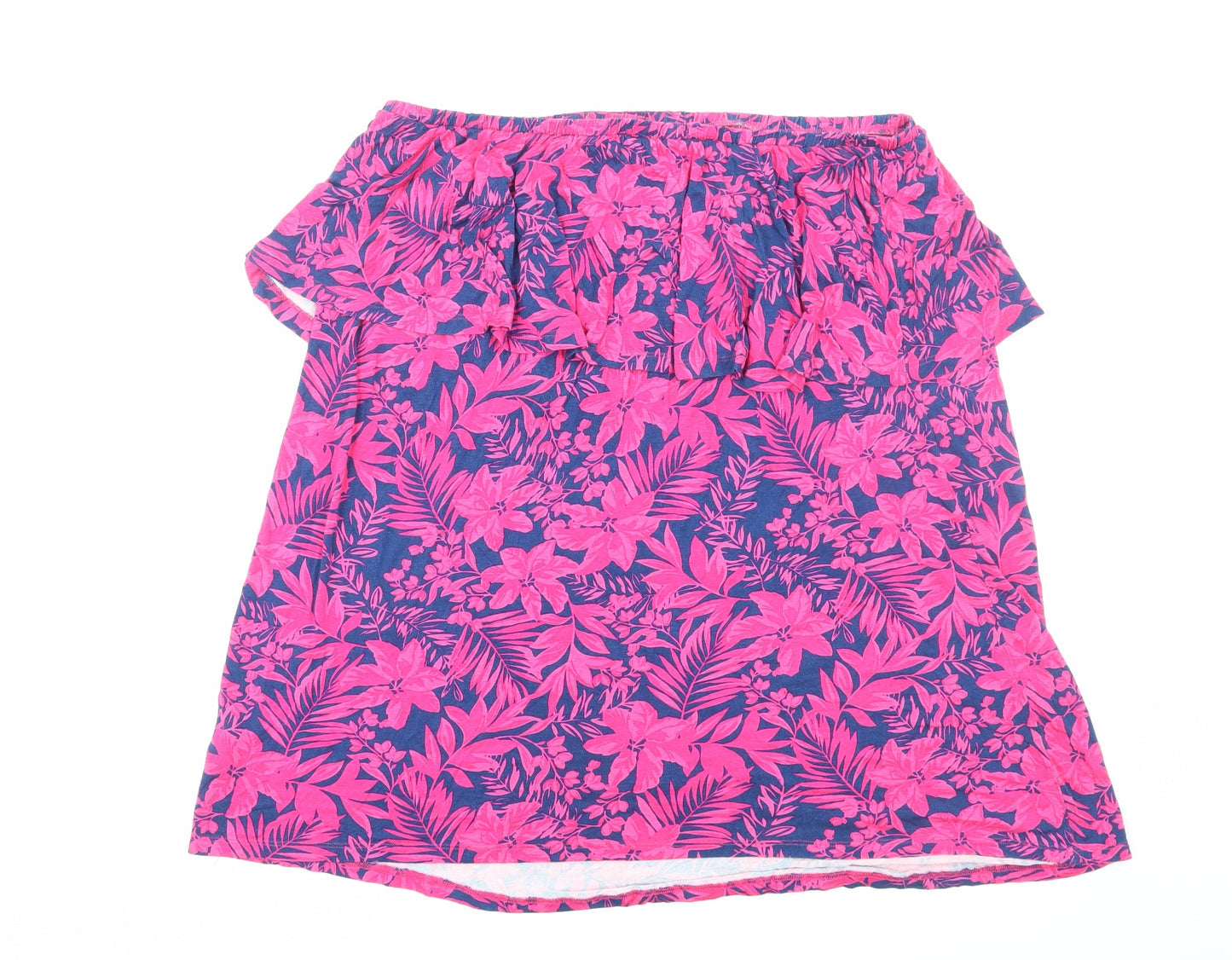 Very Womens Pink Floral Viscose Basic Tank Size 18 Off the Shoulder