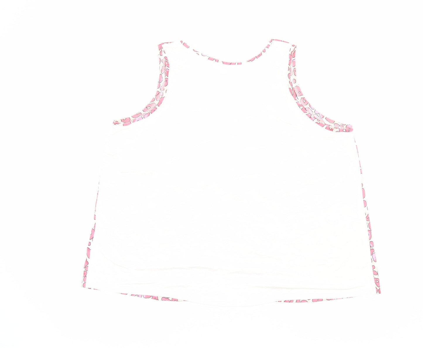 Marks and Spencer Womens Pink Animal Print Polyester Basic Tank Size 20 Scoop Neck - Leopard Print