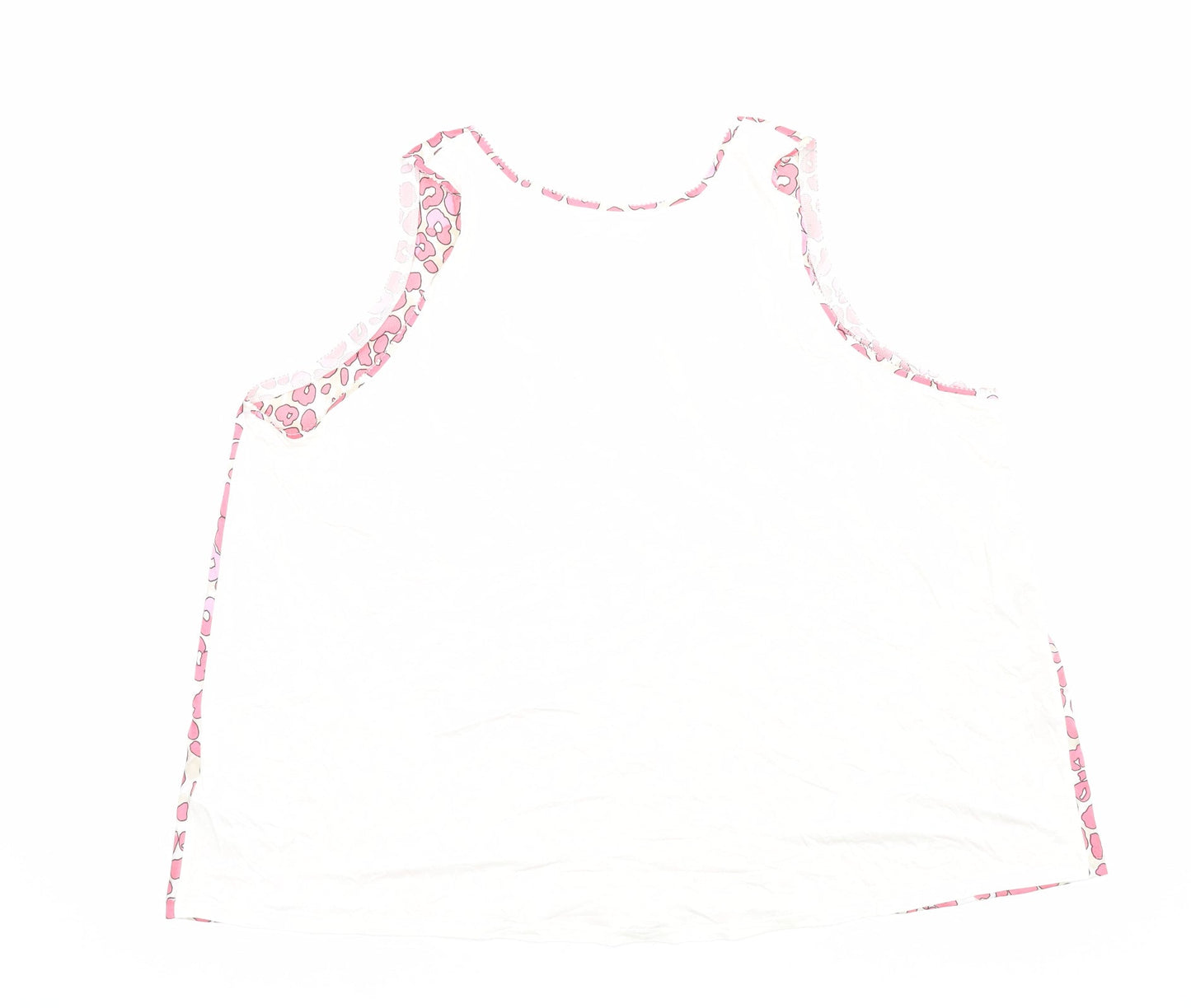 Marks and Spencer Womens Pink Animal Print Polyester Basic Tank Size 22 Scoop Neck - Leopard Print