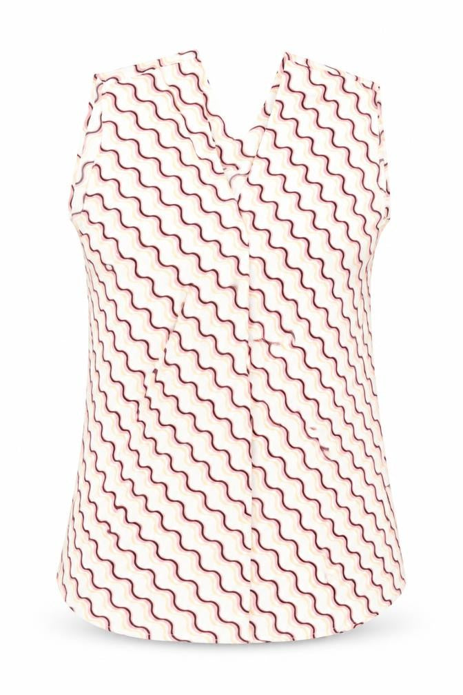 Marks & Spencer Womens Multicoloured Geometric Polyester Basic Tank Size 6 V-Neck