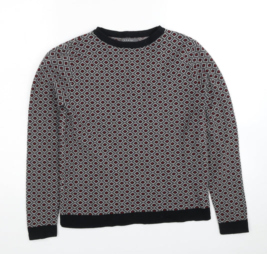 Papaya Womens Multicoloured Round Neck Geometric Polyamide Pullover Jumper Size 10
