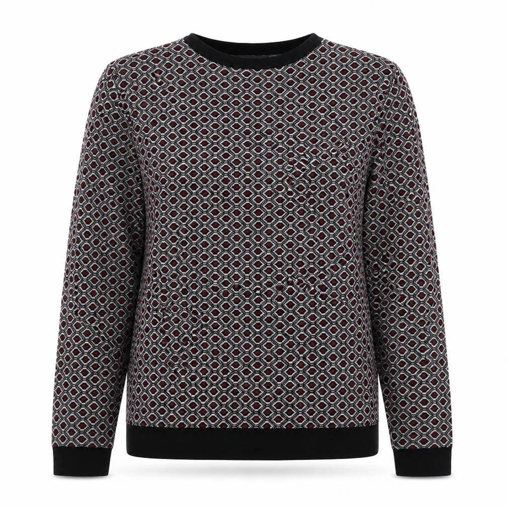 Papaya Womens Multicoloured Round Neck Geometric Polyamide Pullover Jumper Size 10