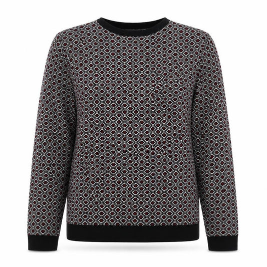 Papaya Womens Multicoloured Round Neck Geometric Polyamide Pullover Jumper Size 10
