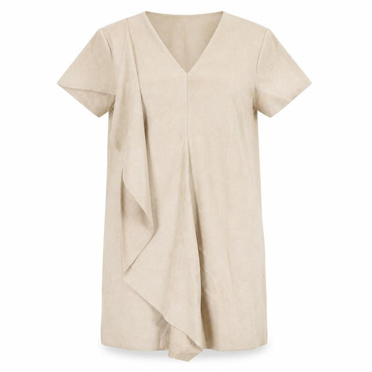 Zara Womens Beige Polyester Shift Size XS V-Neck Pullover