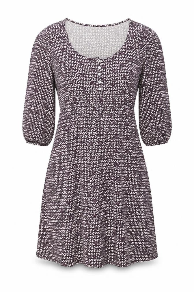 Wallis Womens Red Geometric Viscose Fit & Flare Size 8 Round Neck Pullover
