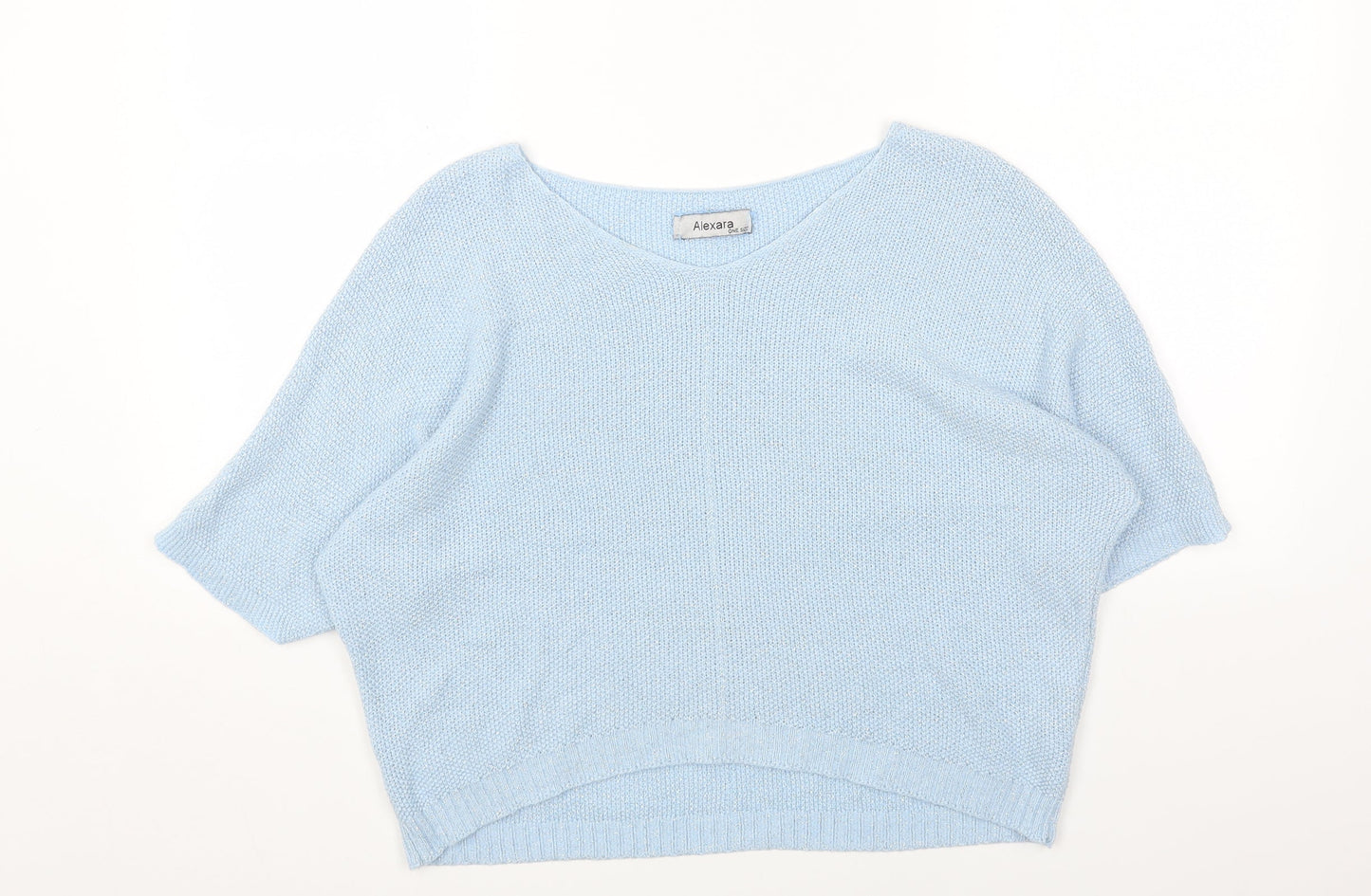 Alexara Womens Blue Round Neck Modal Pullover Jumper One Size