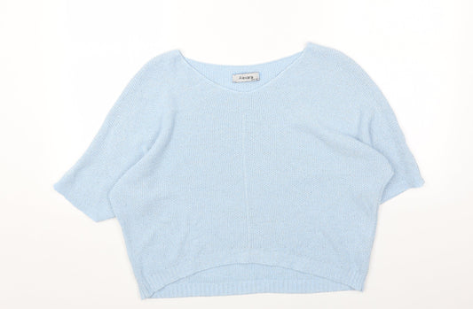 Alexara Womens Blue Round Neck Modal Pullover Jumper One Size