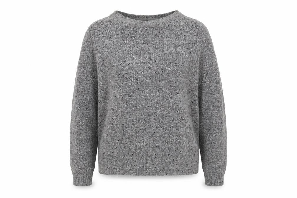 Marks & Spencer Womens Grey Round Neck Acrylic Pullover Jumper Size L