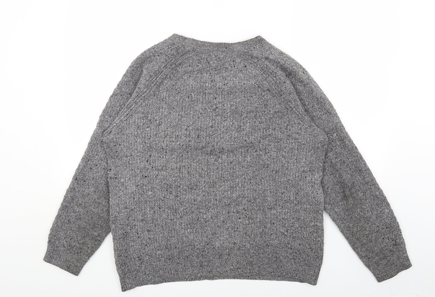 Marks and Spencer Womens Grey Round Neck Acrylic Pullover Jumper Size L