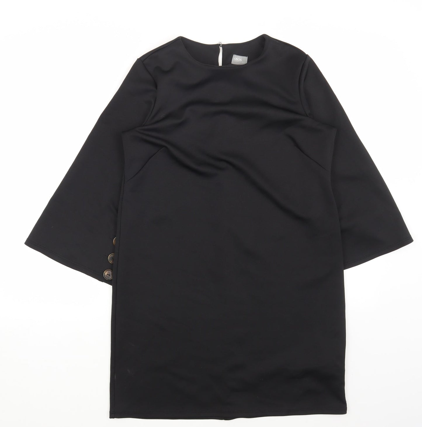 ASOS Womens Black Polyester Shift Size 8 Boat Neck Pullover