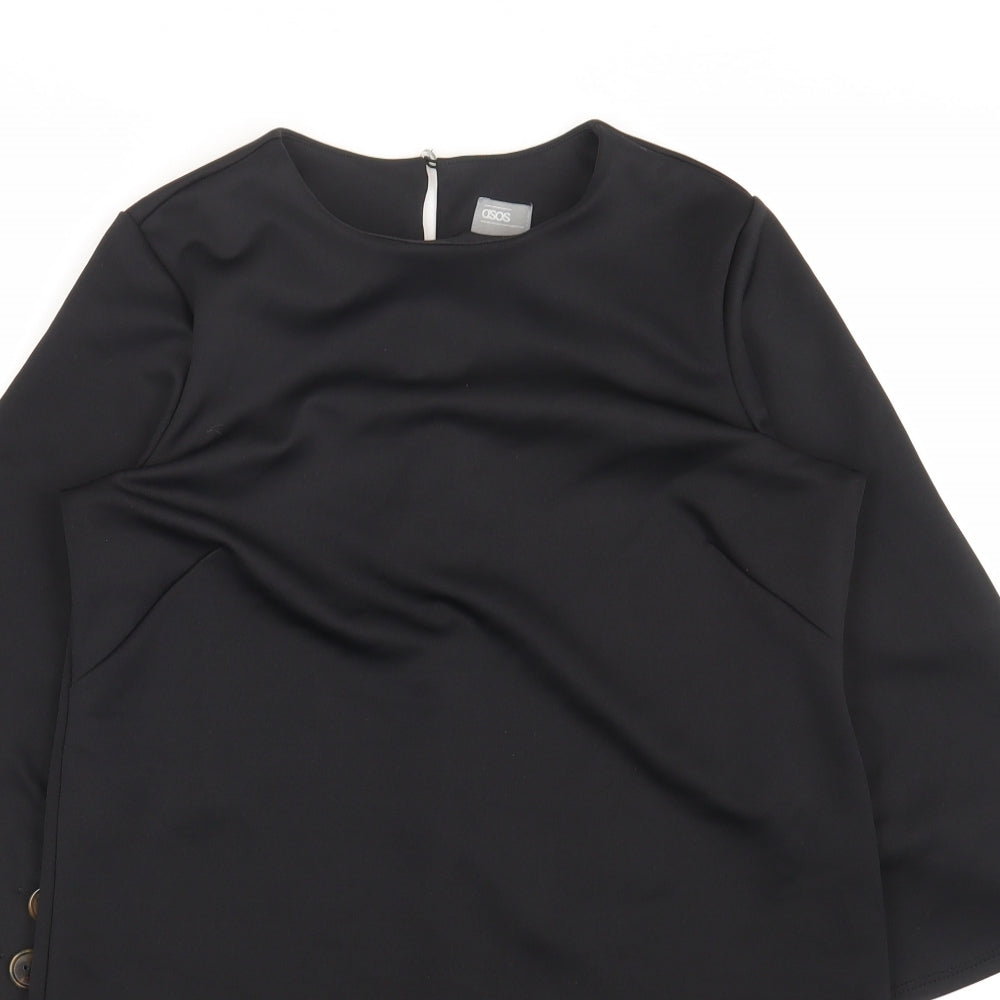 ASOS Womens Black Polyester Shift Size 8 Boat Neck Pullover