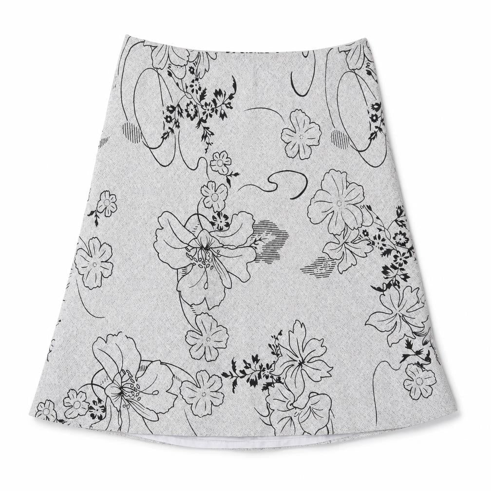 BM Womens Grey Geometric Polyester A-Line Skirt Size 16