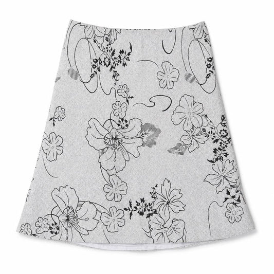 BM Womens Grey Geometric Polyester A-Line Skirt Size 16