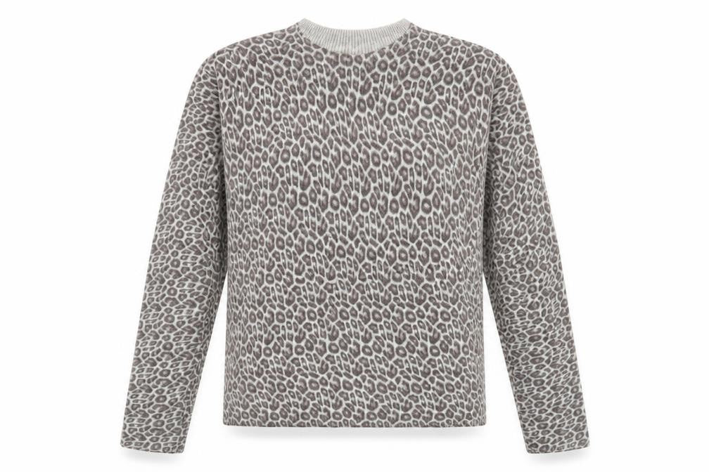 Primark Womens Grey High Neck Animal Print Polyester Pullover Jumper Size 12