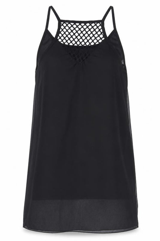 Womens Black Cotton Slip Dress Size 10 Scoop Neck Pullover