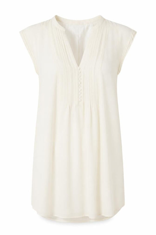 H&M Womens White Polyester Shirt Dress Size 42 V-Neck Button