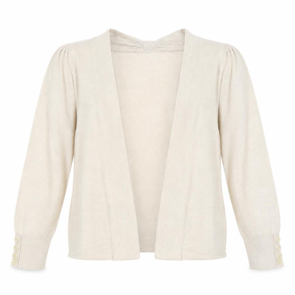 Wallis Girls Beige V-Neck Viscose Cardigan Jumper Size S