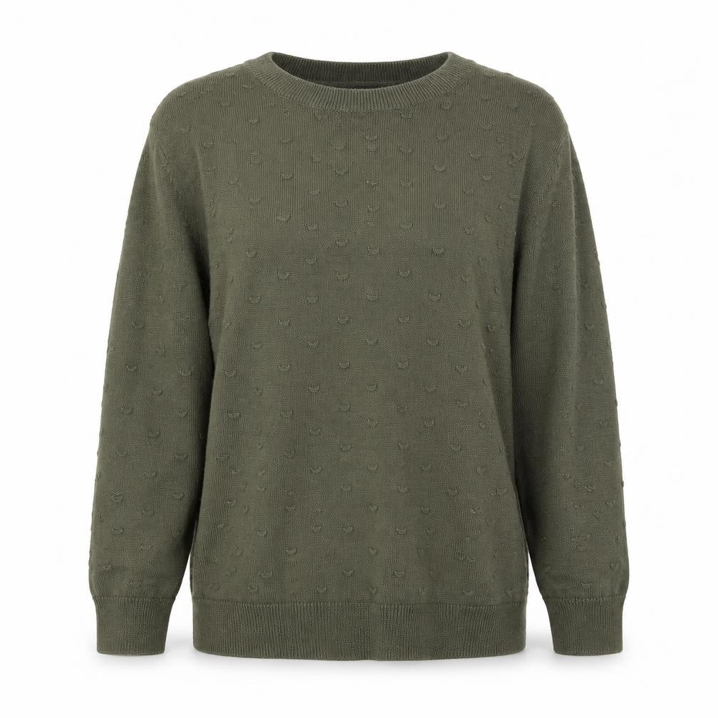 TU Womens Green Round Neck 100% Cotton Pullover Jumper Size 8