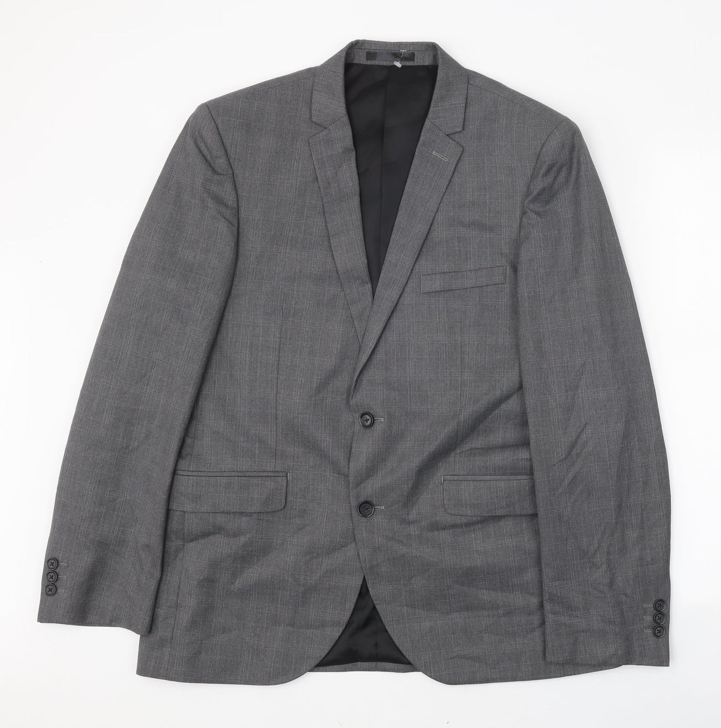 Burton Mens Grey Plaid Polyester Jacket Blazer Size 42
