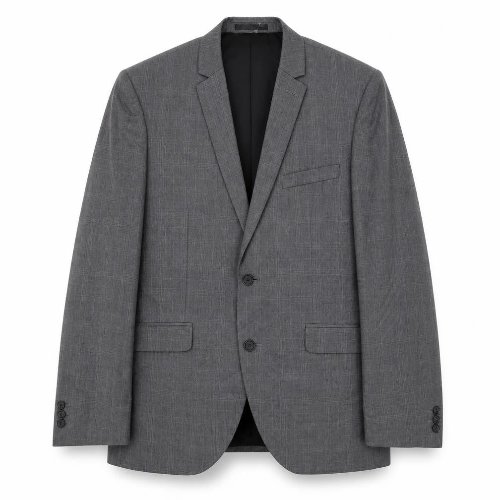 Burton Mens Grey Plaid Polyester Jacket Blazer Size 42