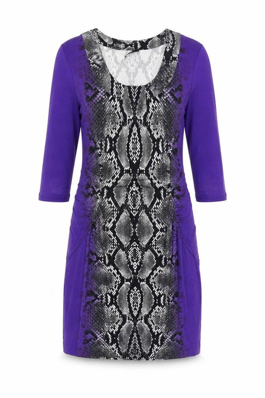 Riani Womens Multicoloured Animal Print Viscose Bodycon Size 10 Scoop Neck - Snake Print