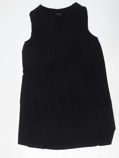 Next Womens Black Polyester Trapeze & Swing Size 14 V-Neck Pullover