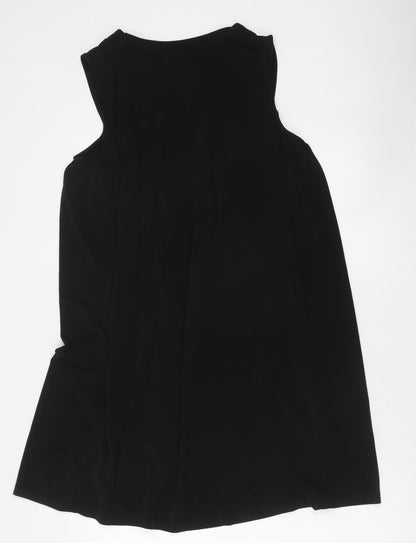 Next Womens Black Polyester Trapeze & Swing Size 14 V-Neck Pullover