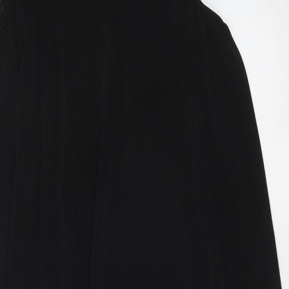 Next Womens Black Polyester Trapeze & Swing Size 14 V-Neck Pullover