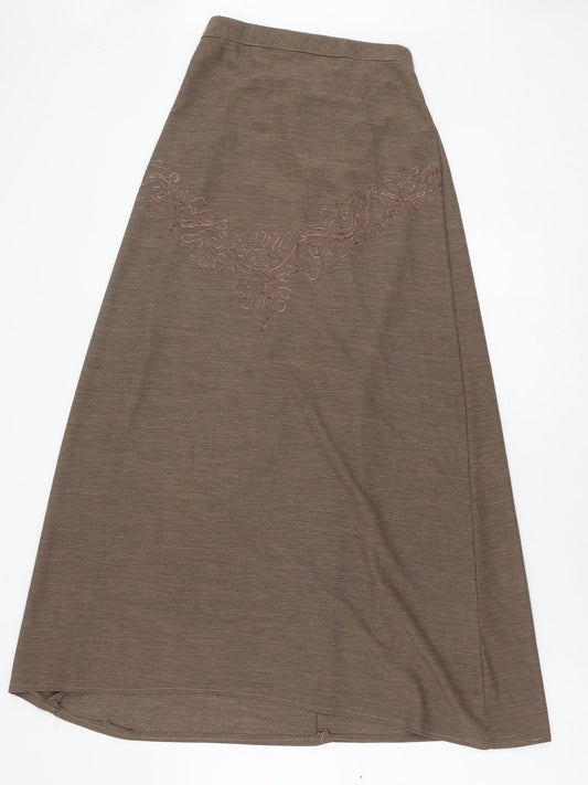 Preworn Womens Brown Polyester A-Line Skirt Size 26 in