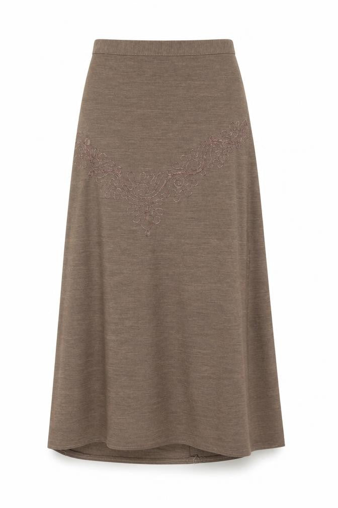Preworn Womens Brown Polyester A-Line Skirt Size 26 in