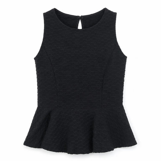 Miss Selfridge Womens Black Polyester Basic Blouse Size 10 Round Neck