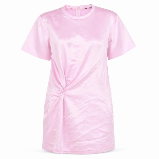 Zara Womens Pink Polyester T-Shirt Dress Size XS Round Neck Zip