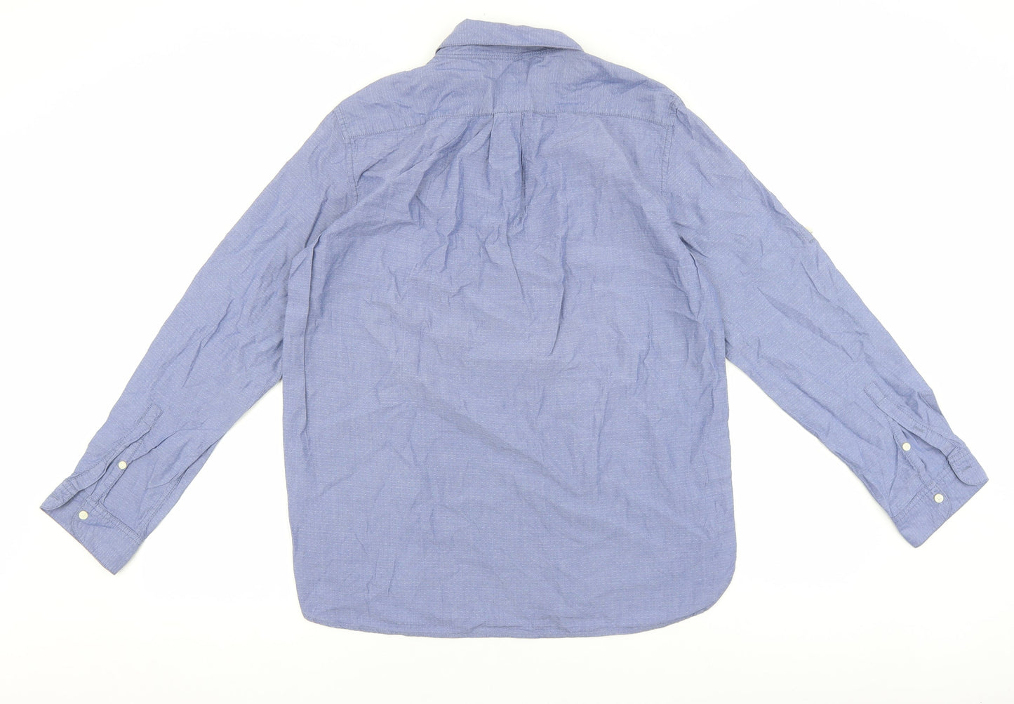 Gap Mens Blue Cotton Button-Up Size S Collared Button