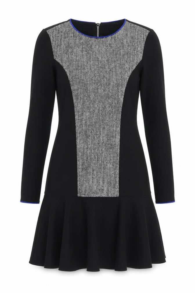 H&M Womens Black Polyester A-Line Size 6 Round Neck Zip