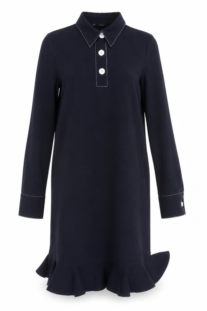 Marks & Spencer Womens Blue Polyester Shirt Dress Size 8 Collared Button