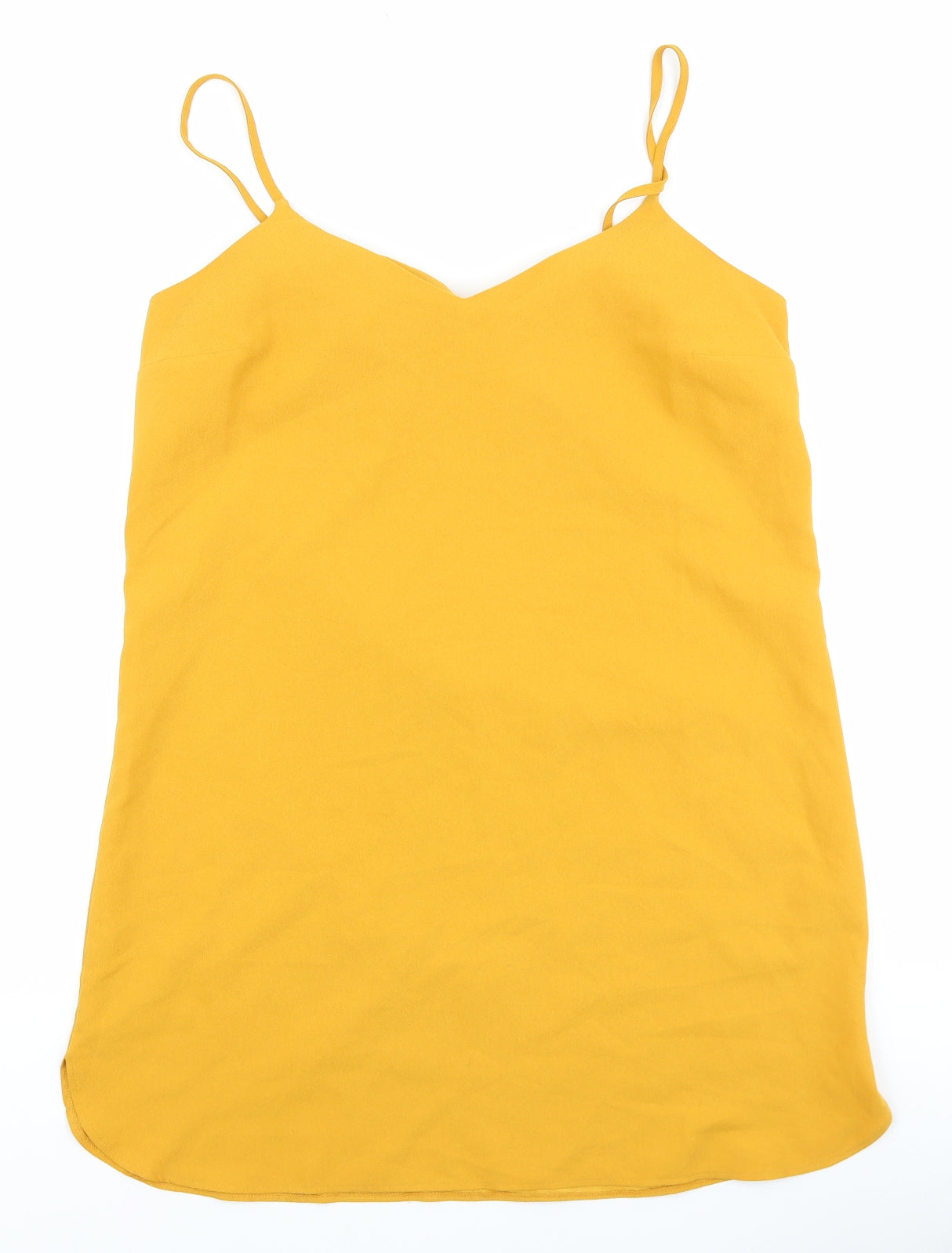 Missguided Womens Yellow Polyester Slip Dress Size 12 V-Neck Pullover