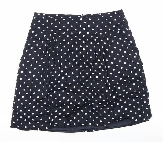 Planet Womens Blue Polka Dot Polyester Mini Skirt Size 35 in Zip
