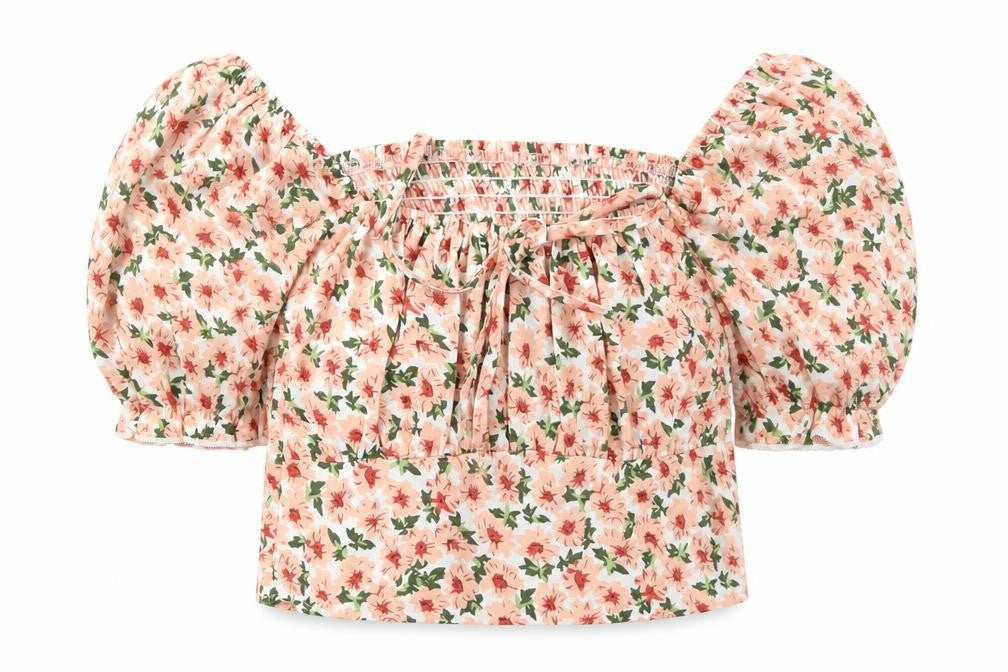 SheIn Womens Pink Polyester Cropped Blouse Size XS Boat Neck