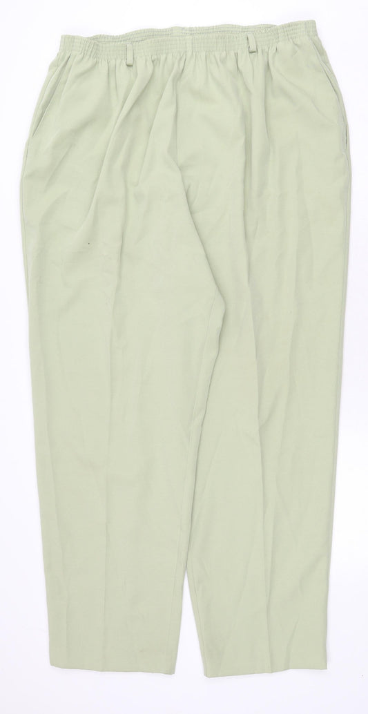 Alfred Dunner Womens Green Polyester Trousers Size 36 in Regular
