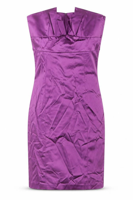 Coast Womens Purple Acetate Pencil Dress Size 12 Off the Shoulder Zip