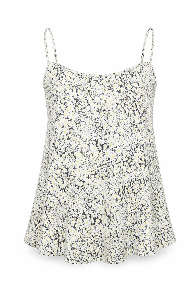 River Island Womens White Geometric Viscose Basic Tank Size 10 Square Neck - Flower print
