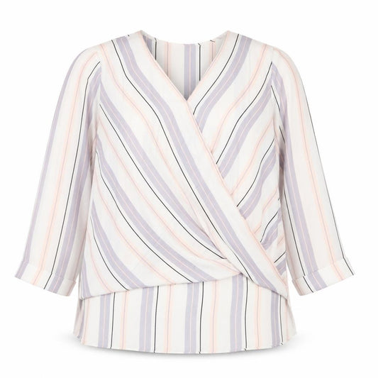 Atmosphere Womens Multicoloured Striped Polyester Basic Blouse Size 10 V-Neck