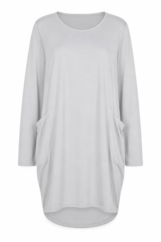 Preworn Womens Grey Polyester Sheath Size XL Round Neck Pullover