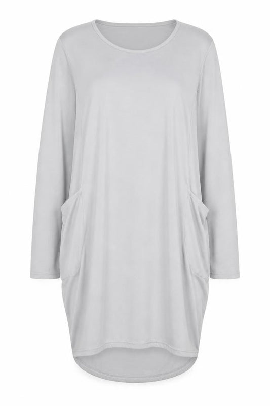 Womens Grey Polyester Sheath Size XL Round Neck Pullover