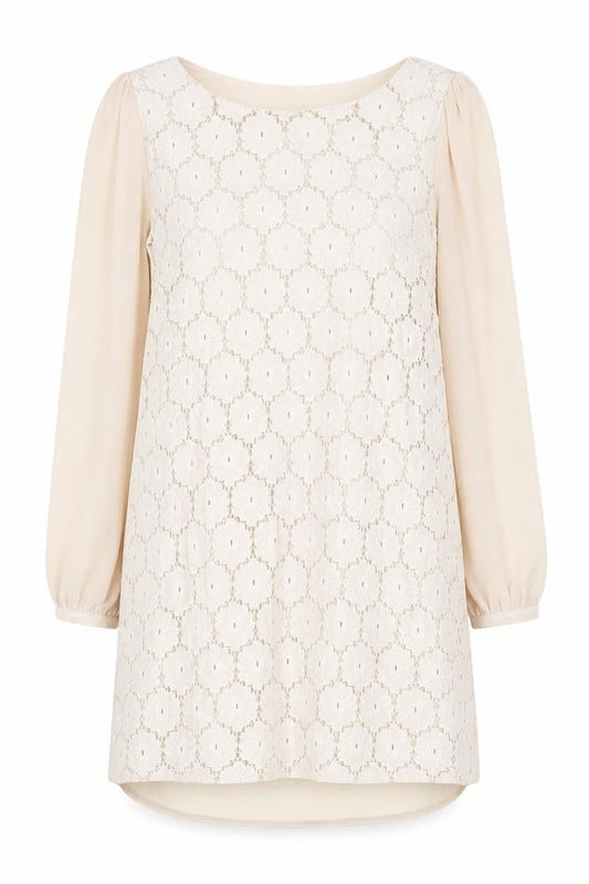 Atmosphere Womens Beige Polyester Shift Size 12 Round Neck Pullover