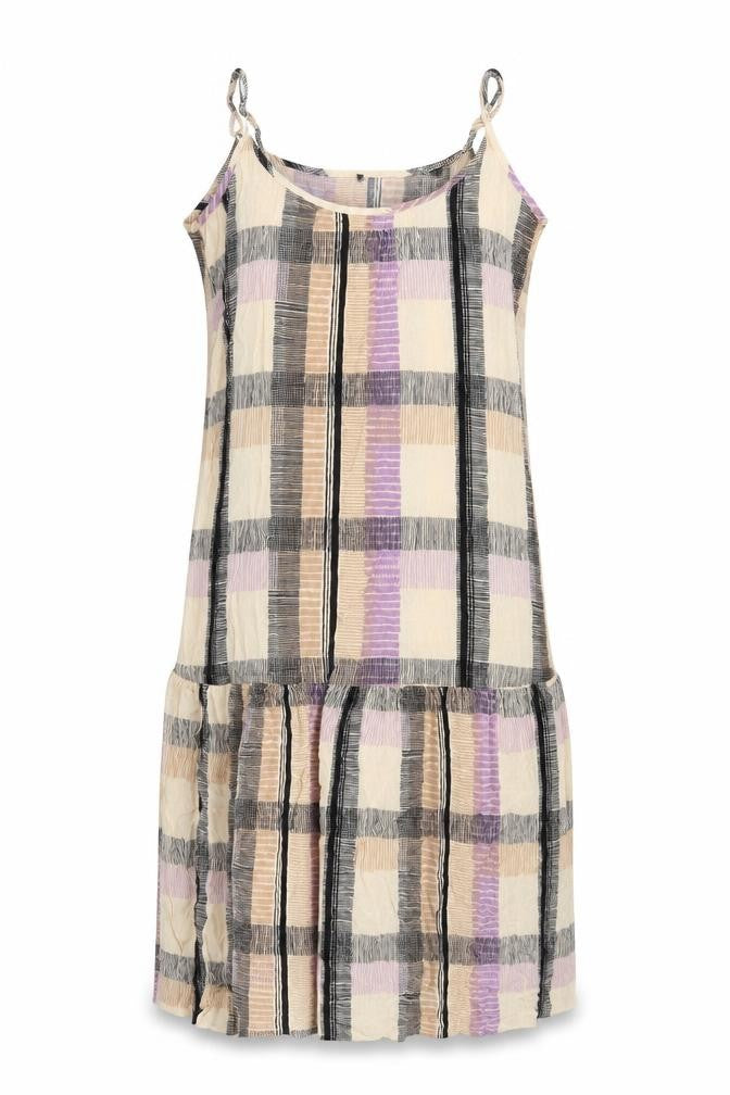 Marks & Spencer Womens Multicoloured Plaid Viscose Slip Dress Size 12 Round Neck Pullover