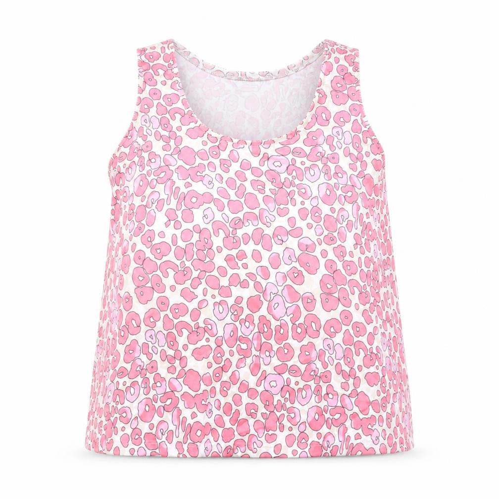 Marks & Spencer Womens Pink Animal Print Polyester Basic Blouse Size 14 Scoop Neck