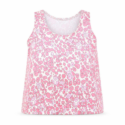 Marks and Spencer Womens Pink Animal Print Polyester Basic Blouse Size 14 Scoop Neck