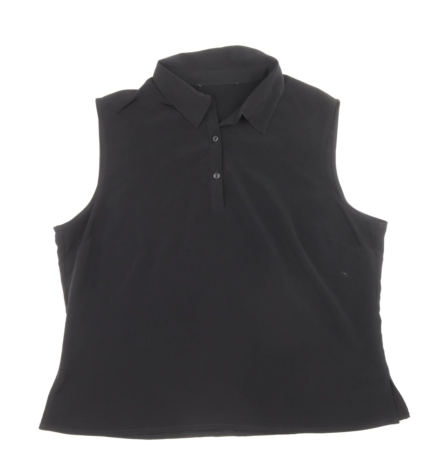 Preworn Womens Black Polyester Basic Polo Size 20 Collared